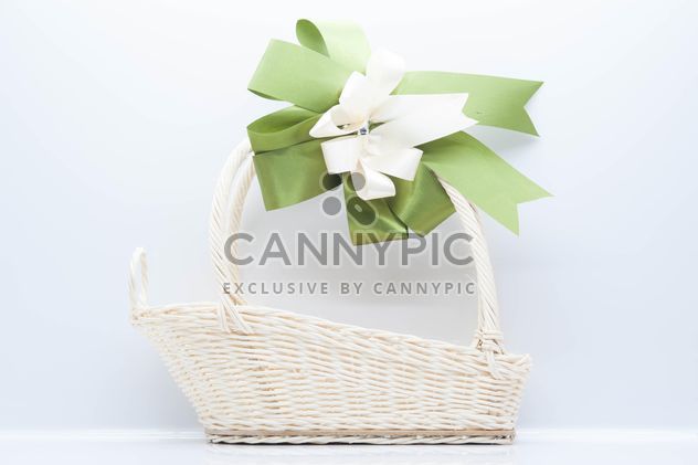 White wicker basket on white background - Free image #347233