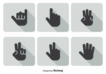 Hand Gestures Icon Set - vector gratuit #347513 