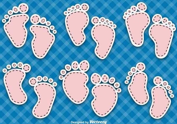 Baby Footprints Vectors - Kostenloses vector #347583