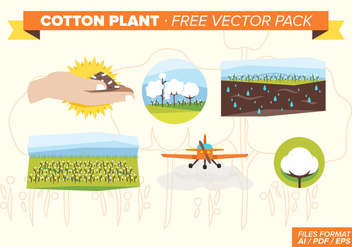 Cotton Plant Free Vector Pack - vector gratuit #348813 