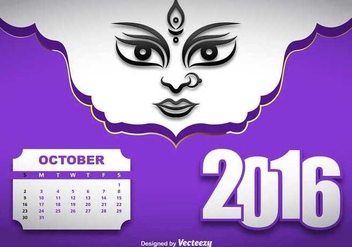 Durga puja vector illustration - бесплатный vector #349053