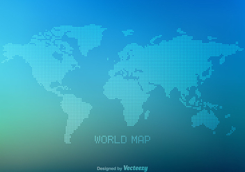 Free Vector Dotted World Map - бесплатный vector #349543