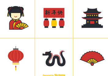 Free China Town Vector Elements - Free vector #349603