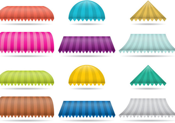 Striped Awnings - vector gratuit #349783 