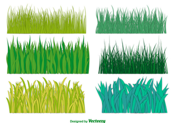 Big Green Grass Vector Collection - Free vector #350543
