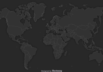 White Outline World Map Vector - бесплатный vector #352063