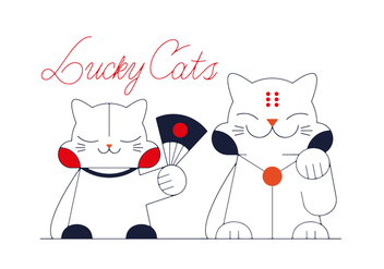 Free Lucky Cats Vector - vector gratuit #352543 