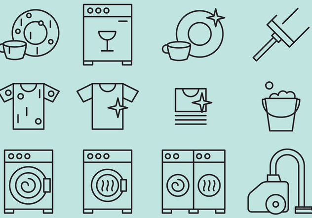Cleaning Vector Icons - бесплатный vector #353123