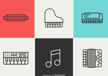 Free Music Vector Line Icons - vector #353343 gratis