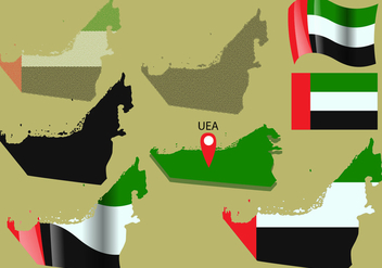 Uni Emirate Arab Map Vectors - Kostenloses vector #353913