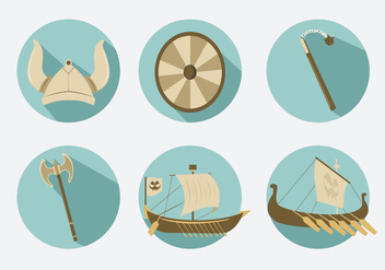 Viking Icons Illustration Vector - Free vector #354053