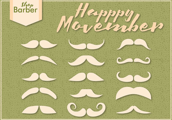 Movember Mustache Season Vectors - Free vector #354083