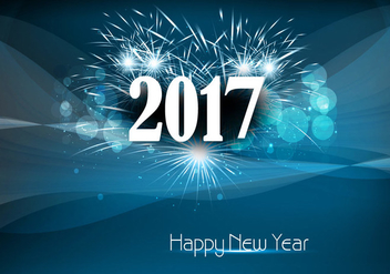 Happy New Year 2017 With Fire Cracker - Free vector #354553