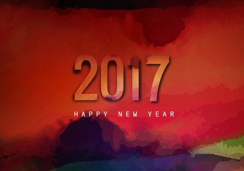 Watercolor Splashes On 2017 New Year - бесплатный vector #354673