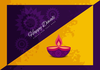 Illustration Of Happy Diwali With Oil Lamp - vector gratuit #354883 