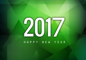 Happy New Year 2017 On Green Background - vector gratuit #355053 