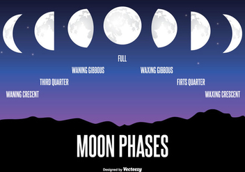 Moon Phase Illustration - vector gratuit #355603 
