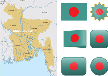 Vector Bangladesh Map - vector gratuit #355873 