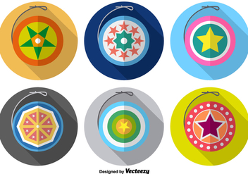 Cute Yo-yo Colorful Vector Icons - Free vector #356343
