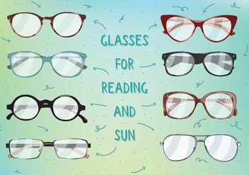 Free Sun And Reading Glasses Vectot - бесплатный vector #356643