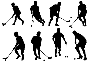 Free Vector Floorball Silhouette On White Background - Free vector #356993