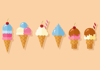 Vector Ice Cream Cones - Kostenloses vector #357793