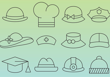 Hat Line Icons - vector #358033 gratis
