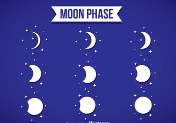 Moon Phase White Icons - vector #358423 gratis