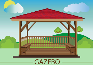Gazebo Flat Design vector - vector gratuit #359623 