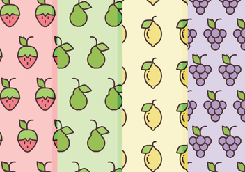 Vector Fruits Patterns - Free vector #360483