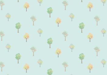 Watercolor Trees Vector Pattern - Free vector #362583