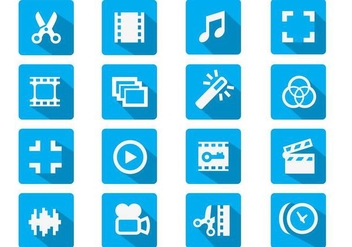 Video Editing Flat Icon - Free vector #364293