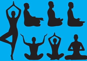 Meditation Silhouettes - Free vector #365423