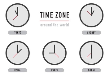 Time Zone Clocks - Kostenloses vector #365733