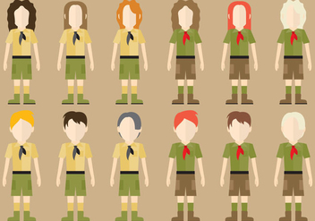Boy Scout Characters - vector gratuit #367093 