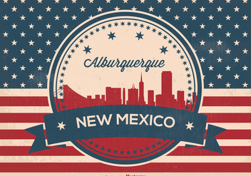 Retro Style Alburquerque New Mexico Skyline - Free vector #367753