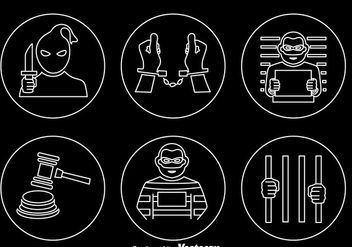 Criminal Outline Icons Vector - Free vector #368343