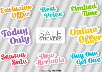 Typographic Sale Vector Stickers - vector gratuit #368763 