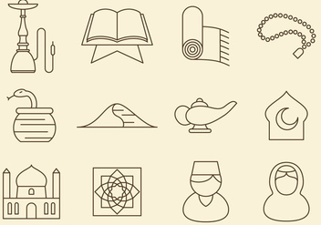 Middle East Line Icons - vector #368883 gratis