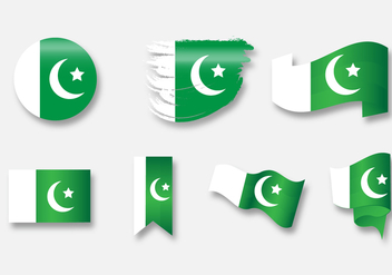 Pakistan Flag Icon Set B - vector gratuit #369613 