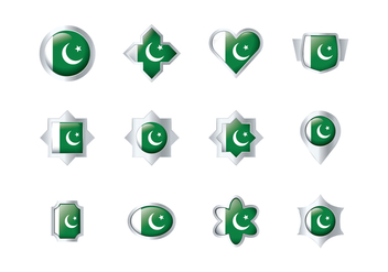Free Pakistan Flag Badge Vectors - vector gratuit #369713 