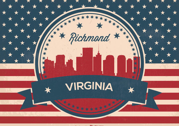 Richmond Virginia Retro Skyline Illustration - vector gratuit #369723 