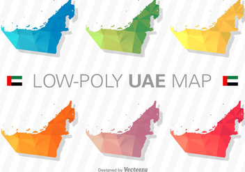 United Arab Emirates Map Silhouette Vector Set - Free vector #371183