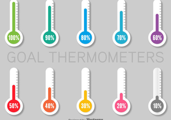 Colorful Infographics Paper Thermometers Set - бесплатный vector #371643