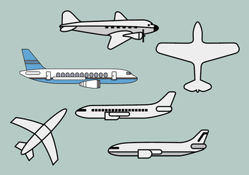 Avion vector illustrations 1 - vector gratuit #371673 