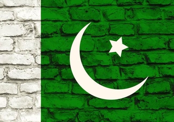 Free Vector Pakistan Flag Painted On Brick Wall - vector gratuit #371733 