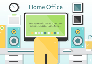 Free Vector Home Office Illustration - Free vector #372193
