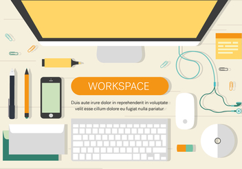 Free Work Space Vector Illiustration - Free vector #372413