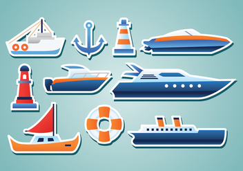 Free Nautical Stickers - vector gratuit #372903 