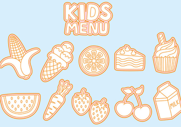 Kids Menu Icons Vectors - бесплатный vector #373563